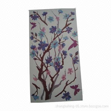 Colorful Wall Sticker, Made of Vinyle + Paper, Various Designs are Available